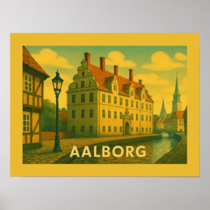 Affiche Paysage urbain d'Aalborg Danemark