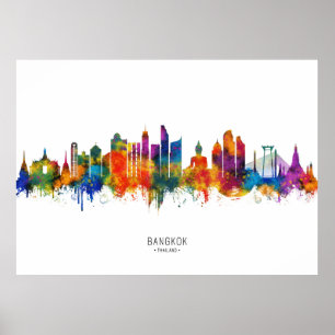 Affiche Paysage urbain de Bangkok Thaïlande
