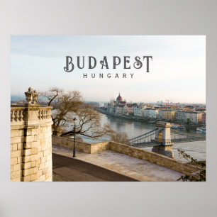 Affiche Paysage urbain de Budapest Hongrie, photo de voyag
