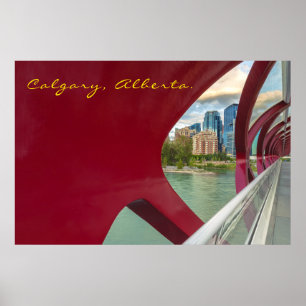 Affiche Paysage urbain de Calgary à travers le Peace Bridg