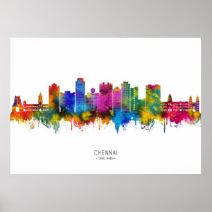 Affiche Paysage urbain de Chennai Inde