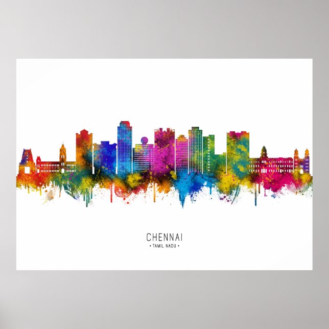 Affiche Paysage urbain de Chennai Inde (Devant)