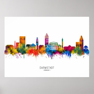 Affiche Paysage urbain de Darmstadt en Allemagne