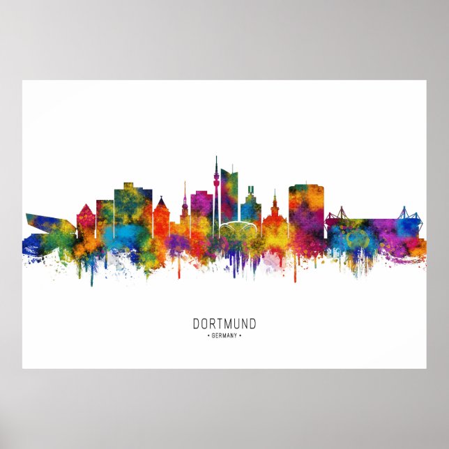 Affiche Paysage urbain de Dortmund Allemagne (Devant)