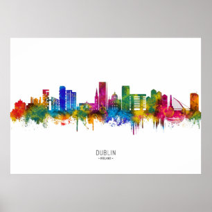 Affiche Paysage urbain de Dublin Irlande