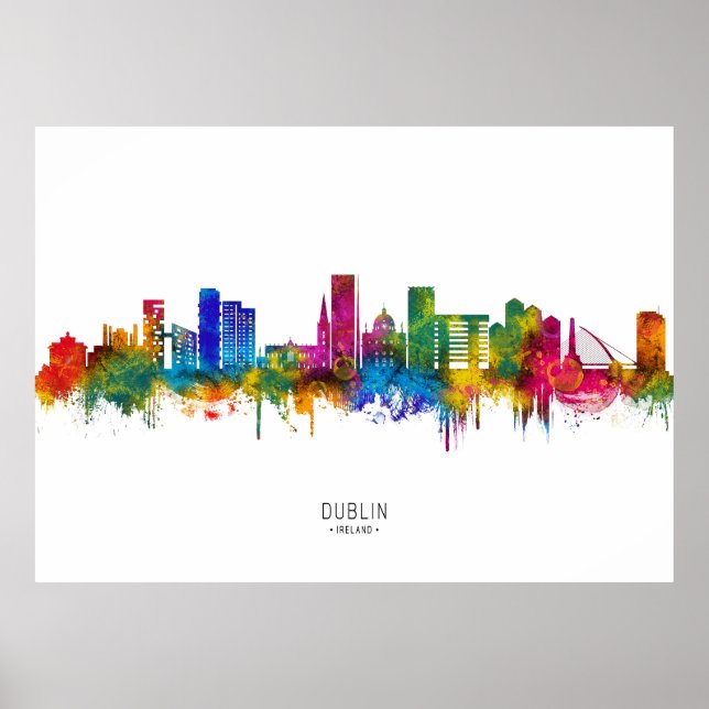 Affiche Paysage urbain de Dublin Irlande (Devant)