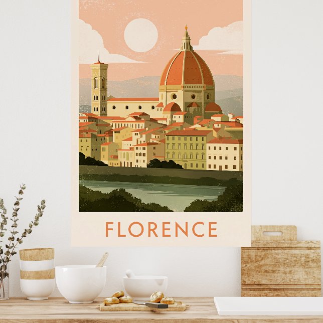 Affiche Paysage urbain de Florence (Cuisine)