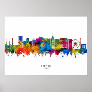 Affiche Paysage urbain de Fresno Californie