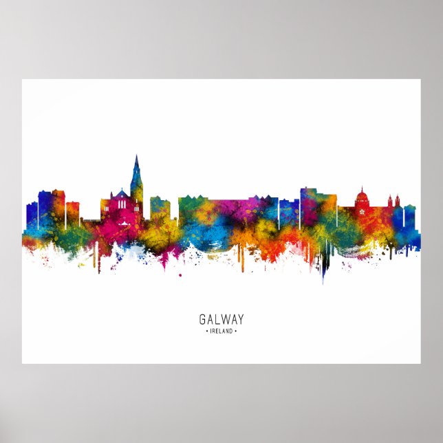 Affiche Paysage urbain de Galway Irlande (Devant)