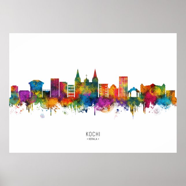 Affiche Paysage urbain de Kochi en Inde (Devant)