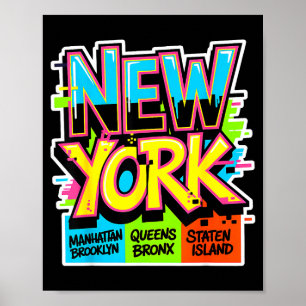 Affiche Paysage urbain de la ville de New York Bronx Queen