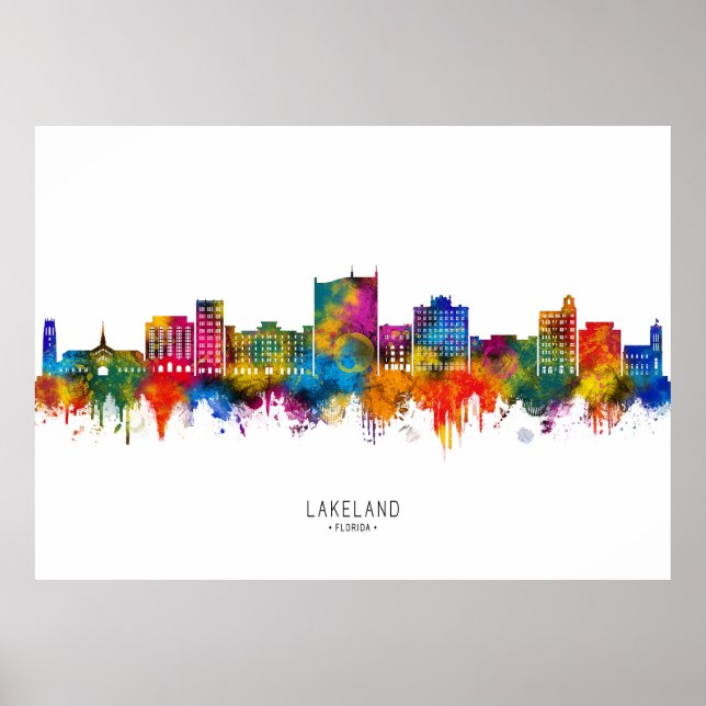 Affiche Paysage urbain de Lakeland Floride (Devant)