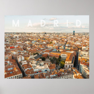 Affiche Paysage urbain de Madrid Espagne Photo de voyage