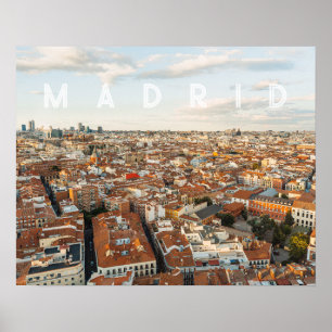 Affiche Paysage urbain de Madrid Espagne Photo de voyage