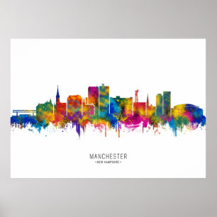 Affiche Paysage urbain de Manchester USA