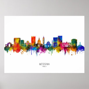 Affiche Paysage urbain de Messine Italie