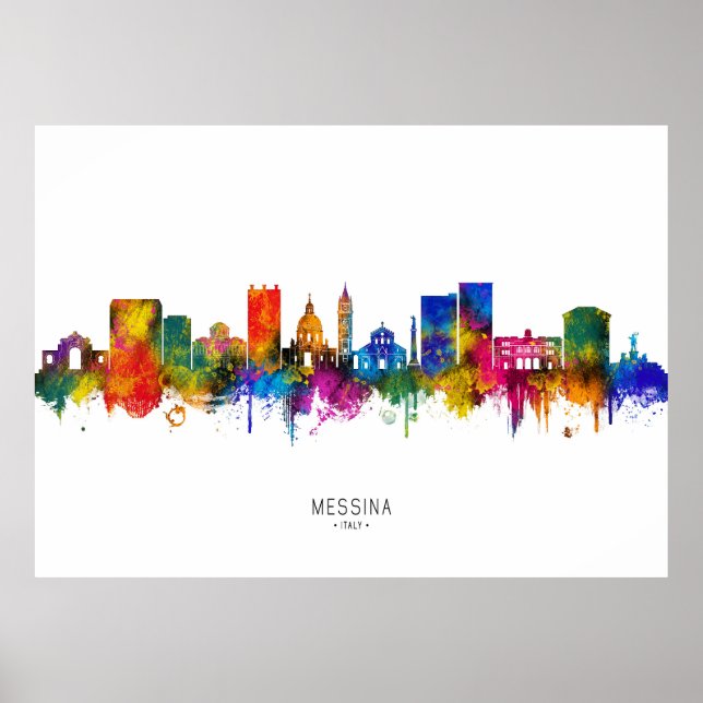 Affiche Paysage urbain de Messine Italie (Devant)