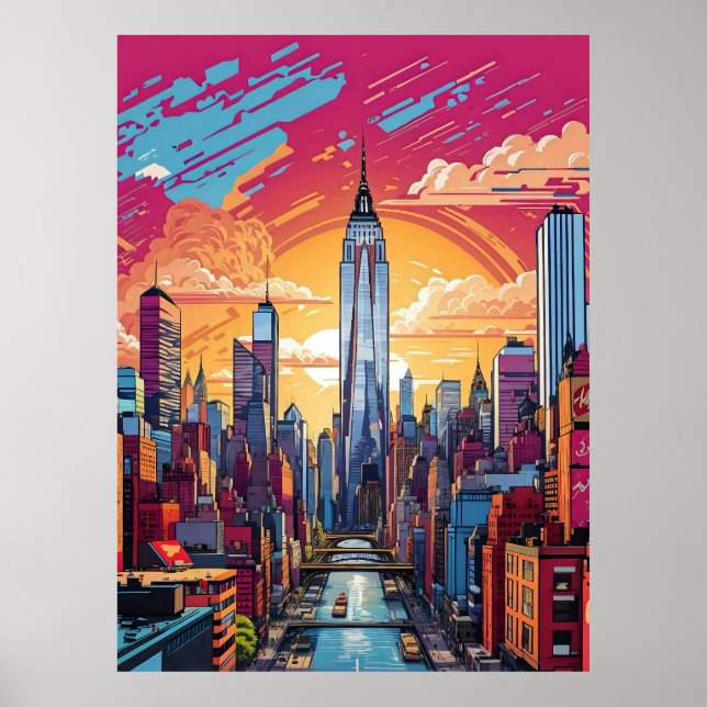 Affiche Paysage urbain de New York (Devant)