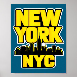 Affiche Paysage urbain de New York Bronx Queens Manhattan