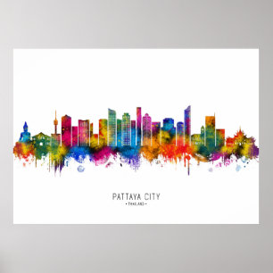 Affiche Paysage urbain de Pattaya City Thaïlande