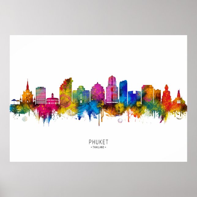 Affiche Paysage urbain de Phuket en Thaïlande (Devant)