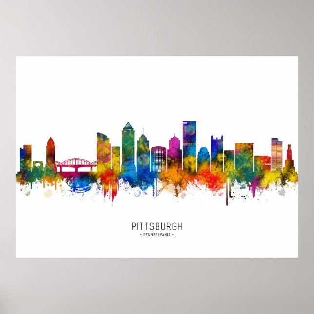 Affiche Paysage urbain de Pittsburgh Pennsylvanie (Devant)