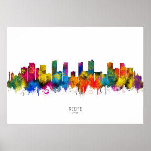 Affiche Paysage urbain de Recife Brésil