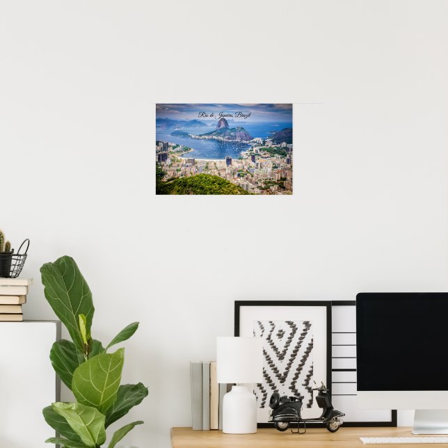 Affiche Paysage urbain de Rio de Janeiro, Brésil (Bureau à domicile)