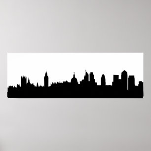 Affiche Paysage urbain de silhouette d'horizon de Londres