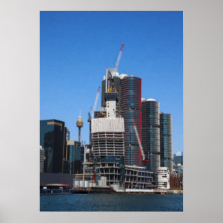 Affiche Paysage urbain de Sydney dans un style pictural