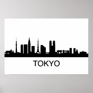Affiche Paysage urbain de Tokyo Japon - Skyline de Tokyo	