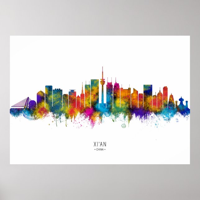 Affiche Paysage urbain de Xi'an Chine (Devant)