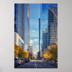 Affiche Paysage urbain du centre-ville de Seattle avec des