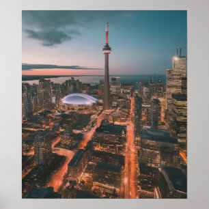 Affiche Paysage urbain du centre-ville de Toronto, art du 
