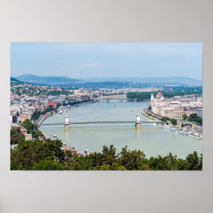 Affiche Paysage urbain du Danube à Budapest - Hongrie