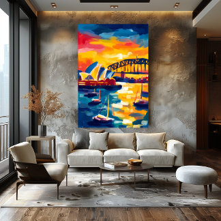 Affiche Paysage urbain fauviste de Sydney – Opéra et Harbo