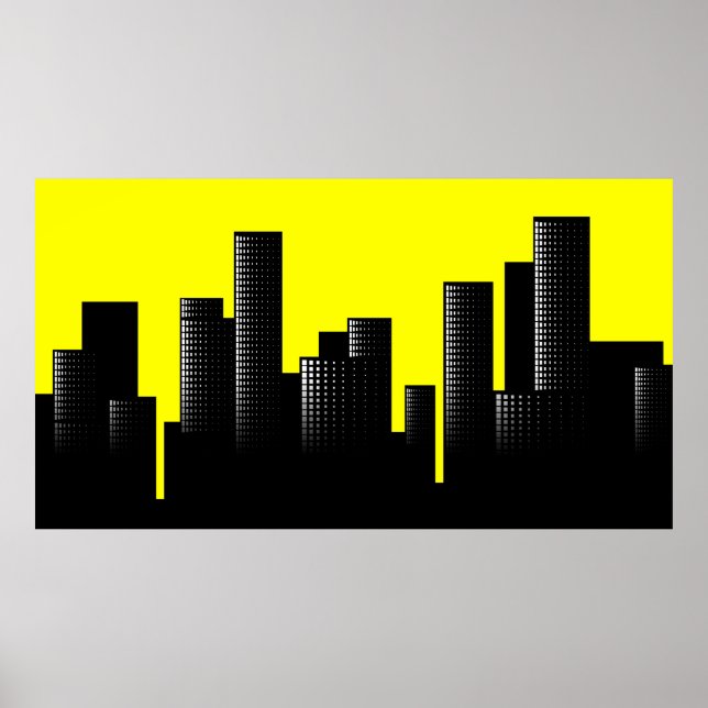 Affiche paysage urbain jaune (Devant)
