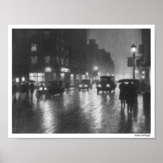 AFFICHE PAYSAGE URBAIN MAUSSADES EAU-FORTE VINTAGE 1930
