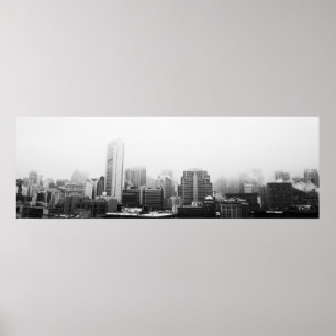 Affiche Paysage urbain noir et blanc