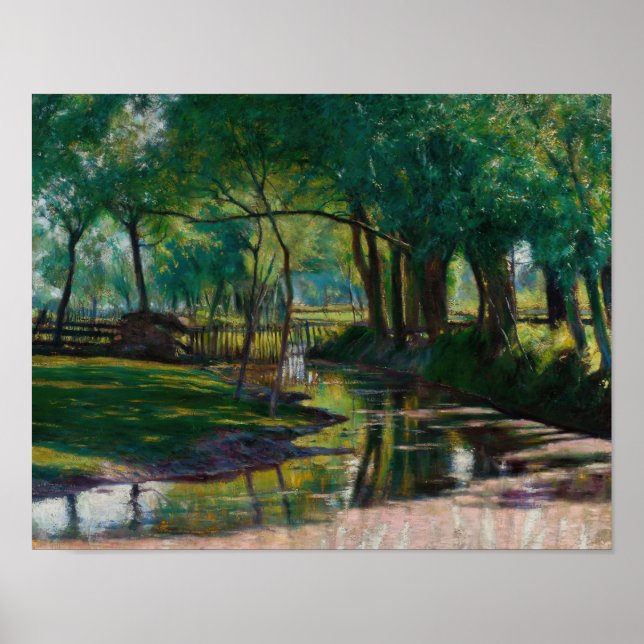 Affiche Paysage vert avec un ruisseau (1891) Wladyslaw Pod (Devant)