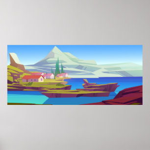 Affiche Paysage village