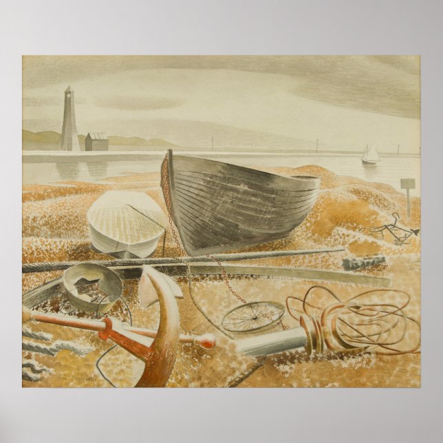 Affiche Paysage vintage, Angleterre, Balnéaire, Retro (Devant)