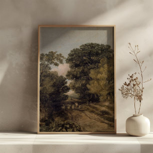 Affiche Paysage vintage, beaux-arts paysage campagne rusti