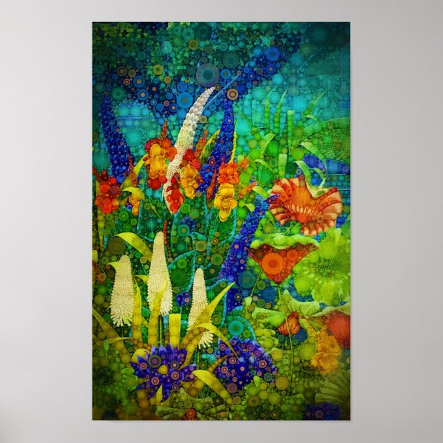 Affiche Paysage vintage De Forêt Tropicale (Devant)