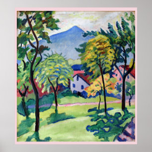 Affiche Paysage vintage du Tegernsee Août Macke