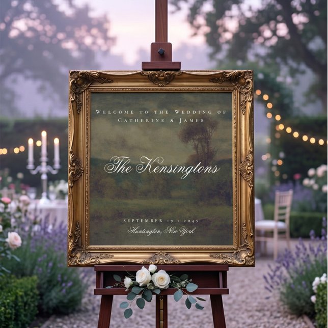 Affiche Paysage Vintage Peinture Mariage Bienvenue (Créateur téléchargé)