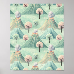 Affiche Paysage volcanique lunaire - Art Imaginaire Imprim