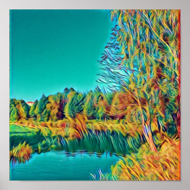 Affiche paysagère verte Jaune (Devant)