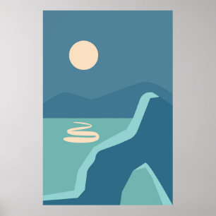 Affiche Paysages avec lever et coucher de soleil