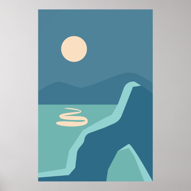 Affiche Paysages avec lever et coucher de soleil (Devant)